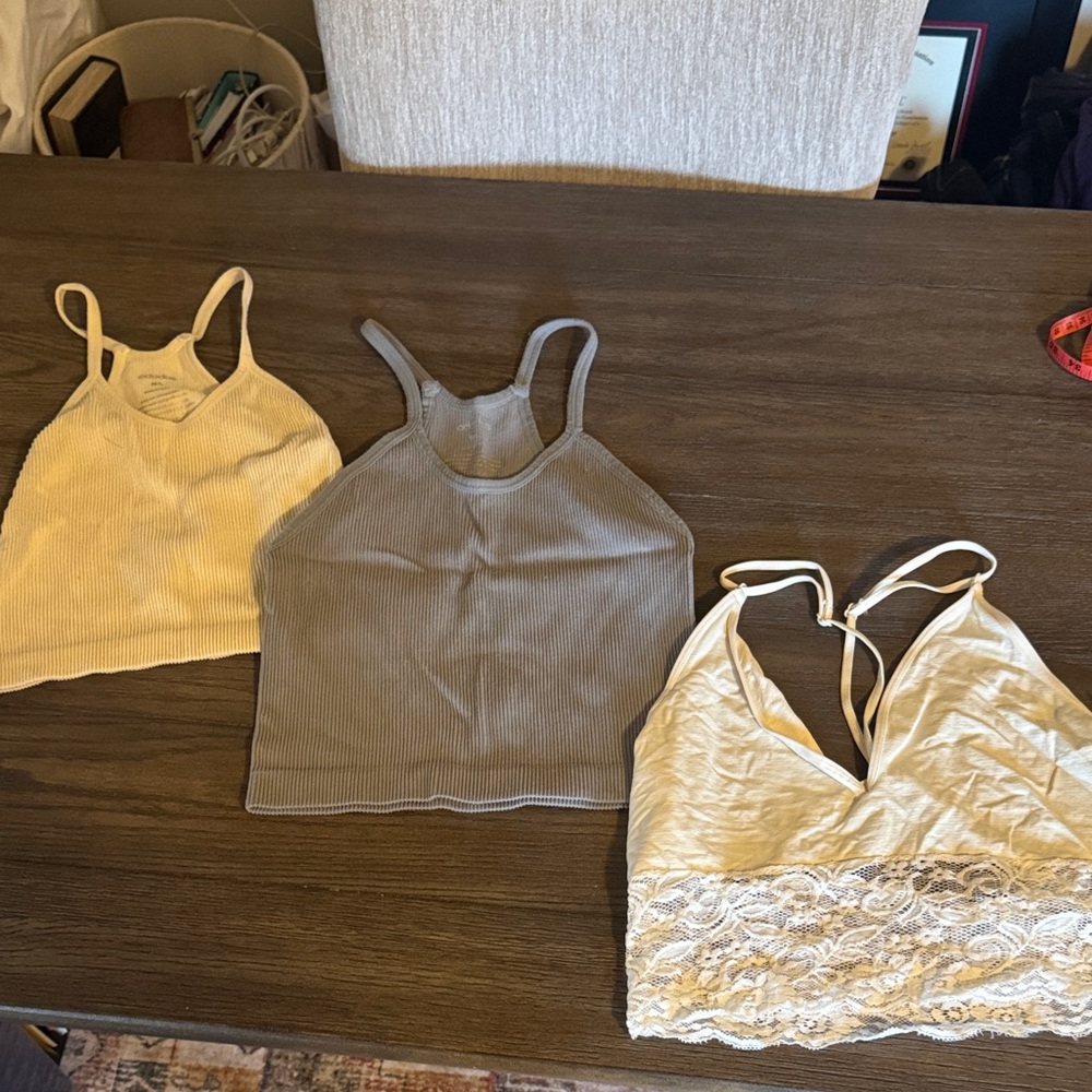 Amazon Cream and Gray Bra Trio
